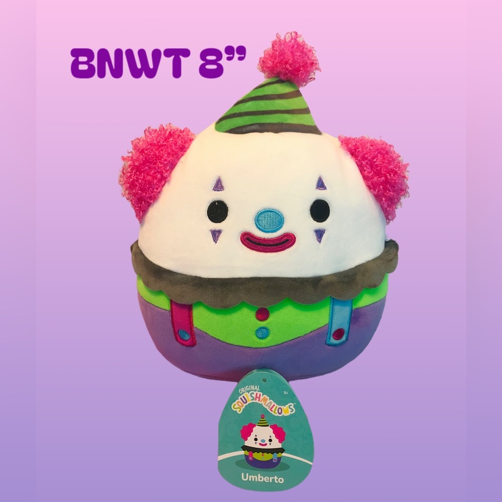 Umberto 8’’ BNWT 🤡 Squishmallow